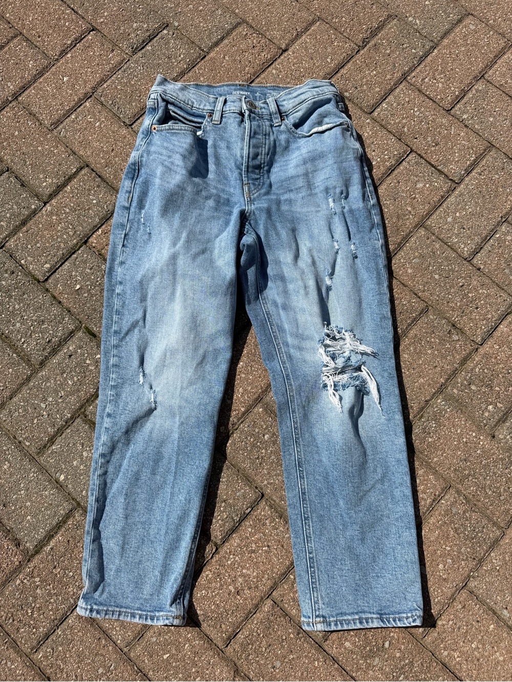 Old Navy Curvy Sky-Hi Straight Distressed Women’s Jeans Size 6